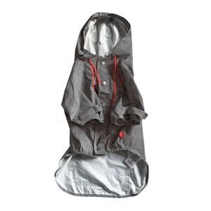 Reddy Large Gray Hooded Dog Raincoat Reflective Pet Jacket LG